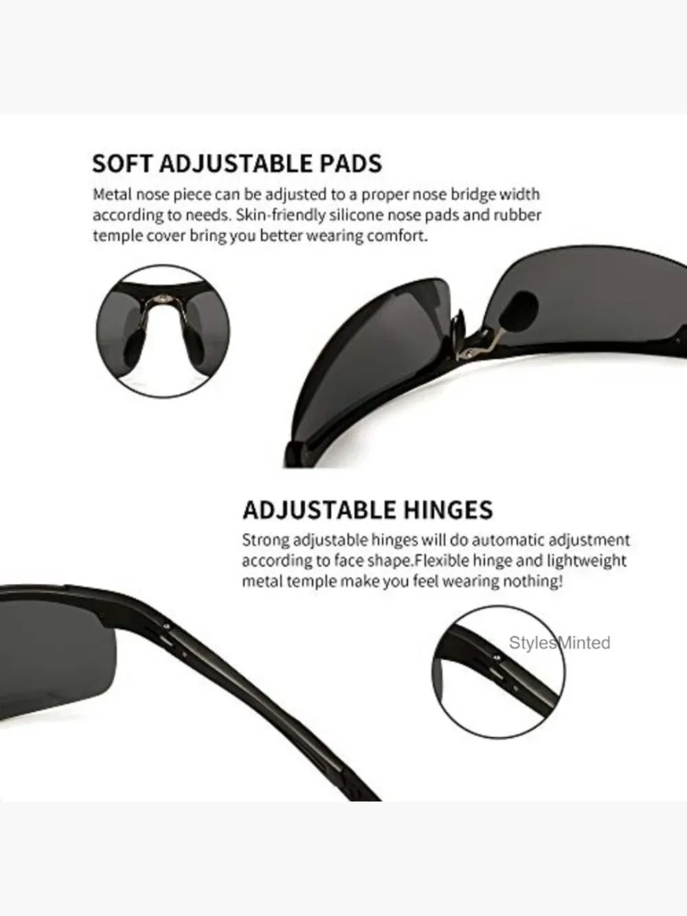 Polarized Sports Sunglasses Metal Frame UV400 Driving Fishing Golf